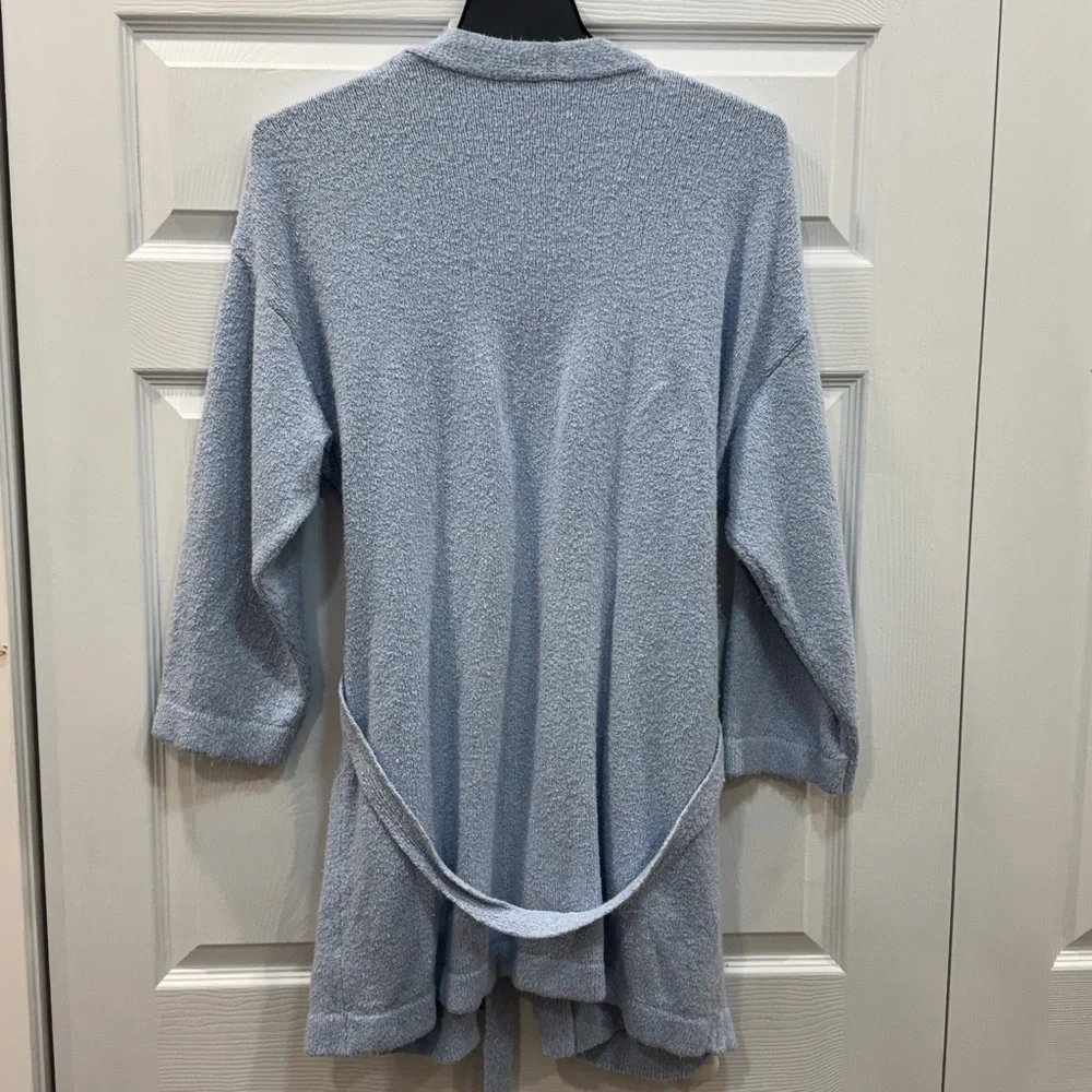 Pure Jill Sleep Wear Loose Knit Robe Tie Blue Size Large  Cotton/nylon/acrylic